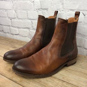 Frye Chelsea antiqued leather ankle boots, cognac
